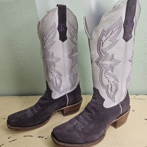 R Watson Purple Plum Roughout Suede 13" Cowboy Boots